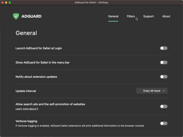 Langkah 10: Templekan kode dari Let's Block It! ke User rules di Adguard